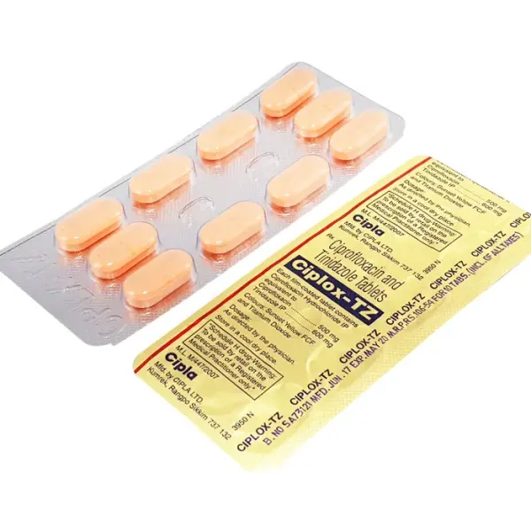 CIPLOX TZ is a combination antibiotic medicine that contains ciprofloxacin and tinidazole.