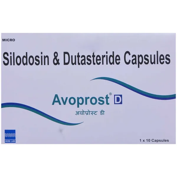 Avoprost D Capsule (Silodosin/Dutasteride) is a combination of two medicines that work-RX Supply