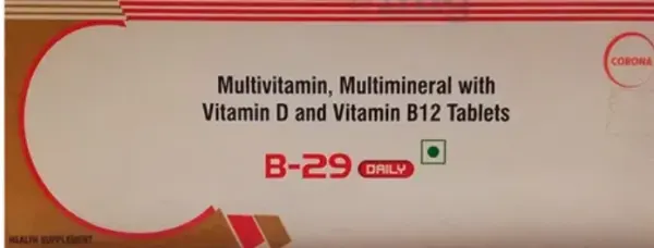 B 29 Daily Tablet is a well-rounded dietary supplement combines a multitude of essential vitamins