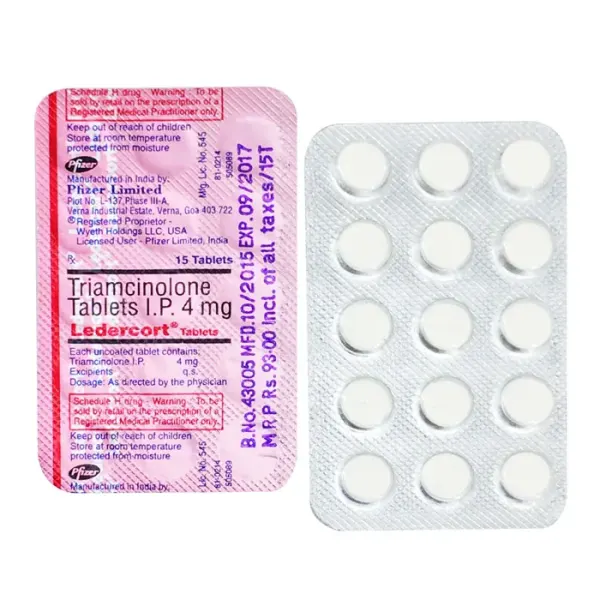 LEDERCORT (TRIAMCINOLONE) is a corticosteroid used to reduce inflammation and treat a variety of skin conditions.
