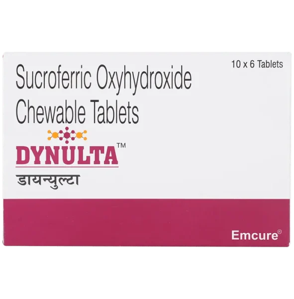 Dynulta Tablet (Sucroferric oxyhydroxide) is a medicine used to treat high phosphate levels in blood-RX Supply