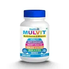 HealthVit Mulvit Multivitamins & Minerals Tablet contains a blend of vitamins, minerals, and amino