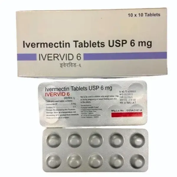 Ivervid 6mg Tablet is an antiparasitic medication. It is used to treat parasitic infections of your intestinal tract, skin, a