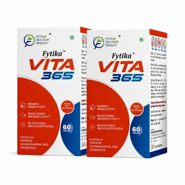 Fytika VITA 365 Tablet is a dietary supplement formulated with antioxidants, vitamins, minerals