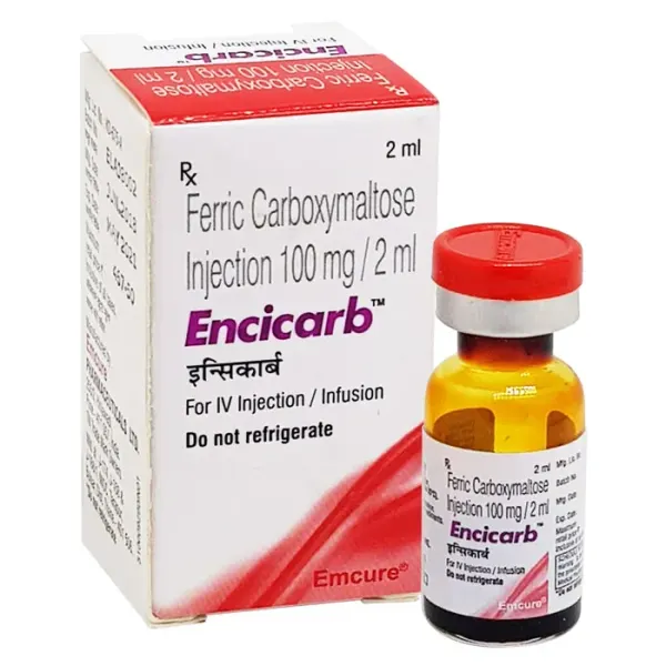 ENCICARB INJECTION (FERRIC CARBOXYMALTOSE) is a prescription medication used to treat adults with iron deficiency anemia.