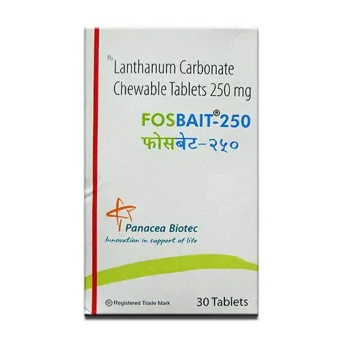 Fosbait (Lanthanum Carbonate) is used to treat increased phosphate level in the blood-RX Supply