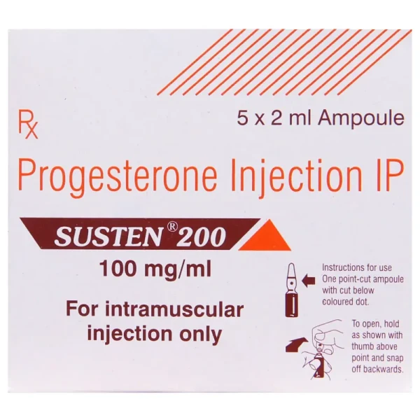 Susten 200 mg Injection (Progesterone) progesterone, which is a natural hormone essential | RX Supply