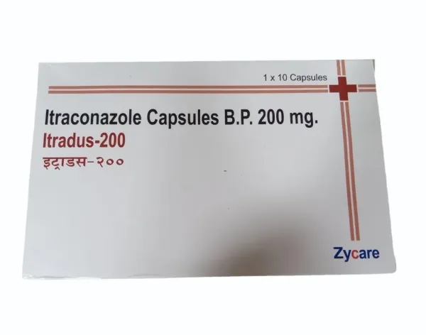 Itradus 200mg Capsule (Itraconazole) belongs to a group of medicines called antifungals.-RX Supply