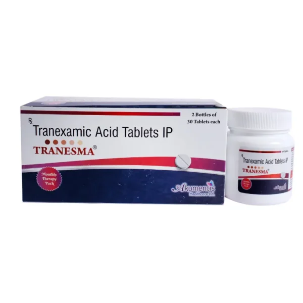 Tranesma Tablet (Tranexamic Acid) is used to treat bleeding. It helps to prevent or reduce bleeding-RX Supply