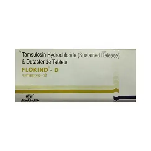 Flokind D 0.4mg/0.5mg Tablet (Tamsulosin 0.4mg/Dutasteride 0.5mg) is a combination of Tamsulosin and Dutasteride/RX Supply