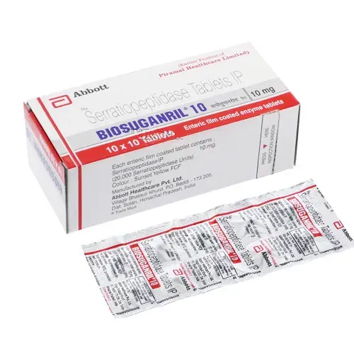 BIOSUGANRIL (SERRATIOPEPTIDASE) is an enzyme supplement that helps reduce inflammation