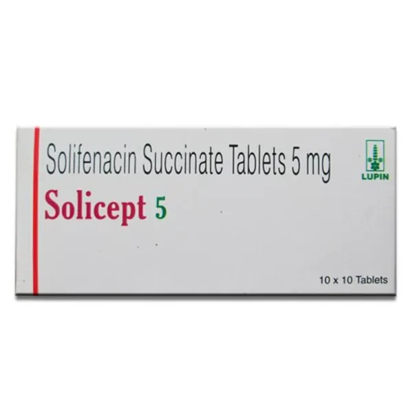 Solicept 5mg Tablet (Solifenacin 5 mg) is a muscarinic antagonist that is used in the treatment -RX Supply