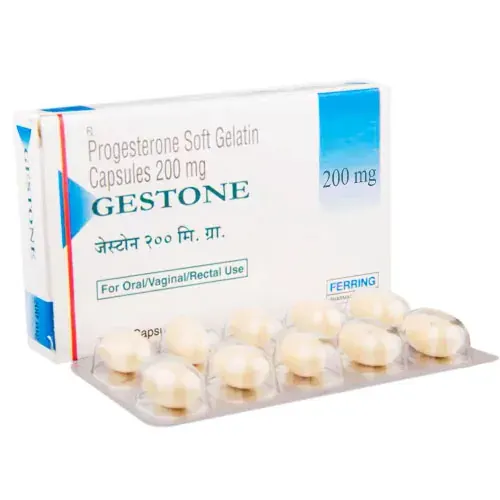 Gestone (Progesterone) is a medication used to help regulate the menstrual cycle, prevent uterine bleeding