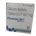 Phosnier Tablet (Calcium Acetate) is a medicine used to treat high phosphate levels in the blood-RX Supply
