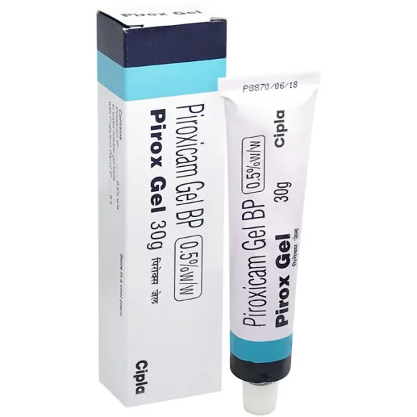 Pirox Gel 30 mg (Piroxicam) is a topical analgesic gel used to provide temporary relief from minor aches and pains of muscles