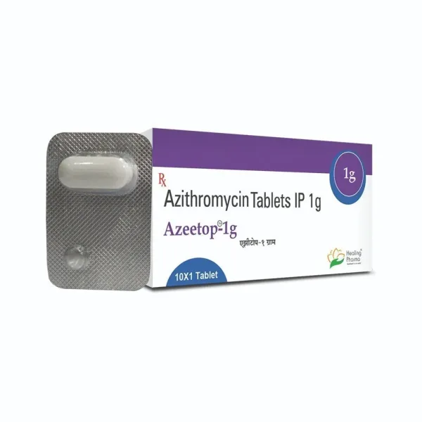 Azeetop 1000 mg (Azithromycin) is an effective antibiotic medication used to treat | RX Supply