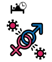 Male and female gender symbols representing sexual wellness