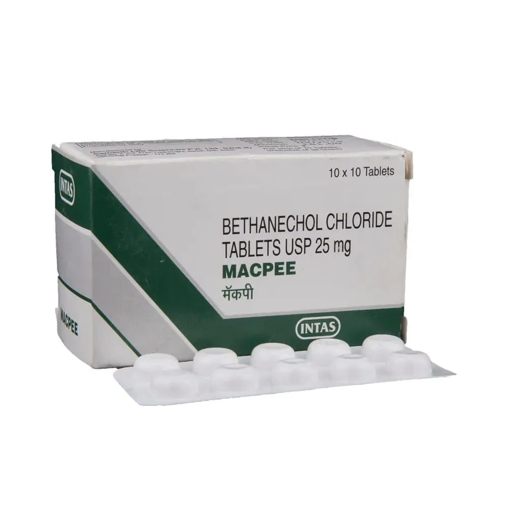 Macpee 25mg Tablet (Bethanechol Chloride 25mg) is used in the treatment of urinary retention-RX Supply
