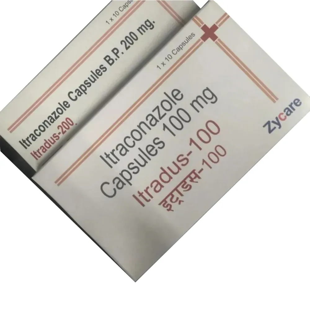 Itradus 100mg Capsule (Itraconazole) belongs to a group of medicines called antifungals.-RX Supply