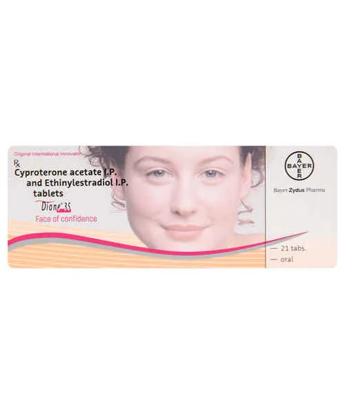 Diane 35 (Cyproterone Acetate/Ethinyl Estradiol) is a combination of two hormonal medicines | RX Supply