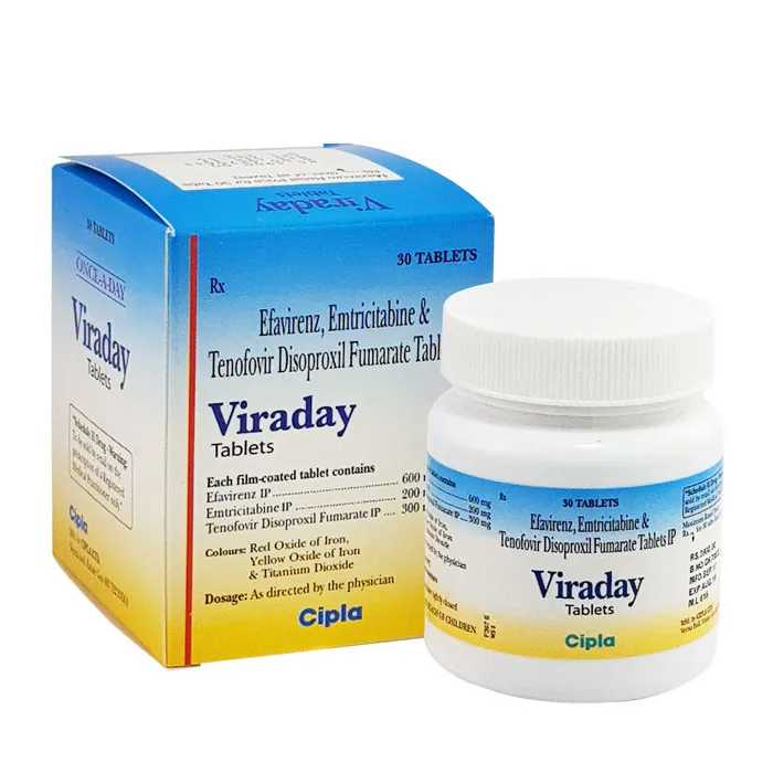 VIRADAY 300 MG/200 MG/600 MG (TENOFOVIR/EMTRICTABINE/EFAVIRENZ) is an antiretroviral medication