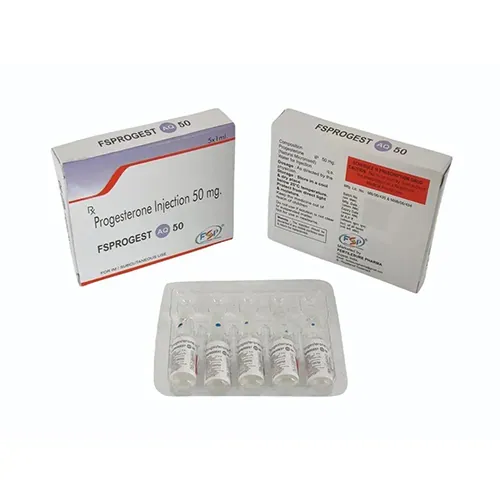 Progesterone 50 mg Injection (fsprogest) is a natural female hormone important for regulating | RX Supply