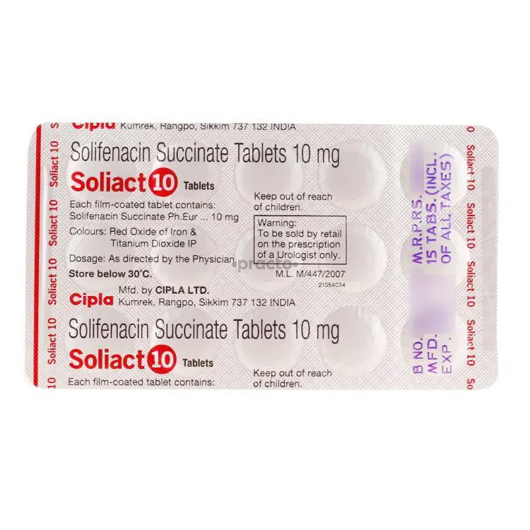 SOLIACT (SOLIFENACIN) is an oral medication used to treat the symptoms of overactive bladder (OAB), such as frequent urinatio