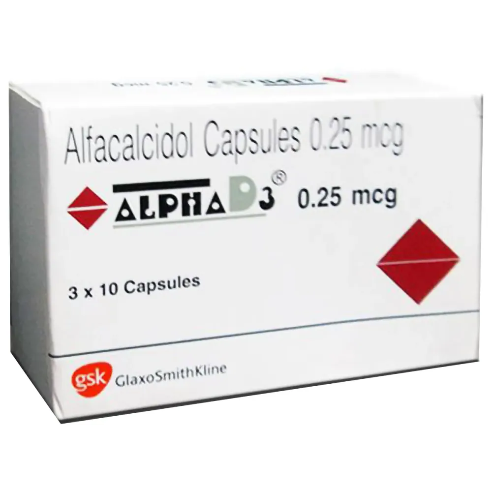 Alfacalcidol 0.25 mcg (ALPHA D3) is a supplement used for the treatment of Vitamin D | RX Supply