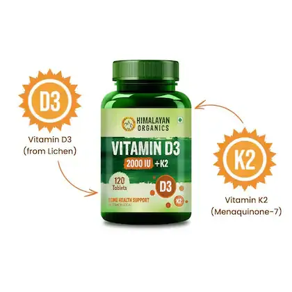 Himalayan organics vitamin D3 2000IU with K2 is specially curated to help you overcome vitamin