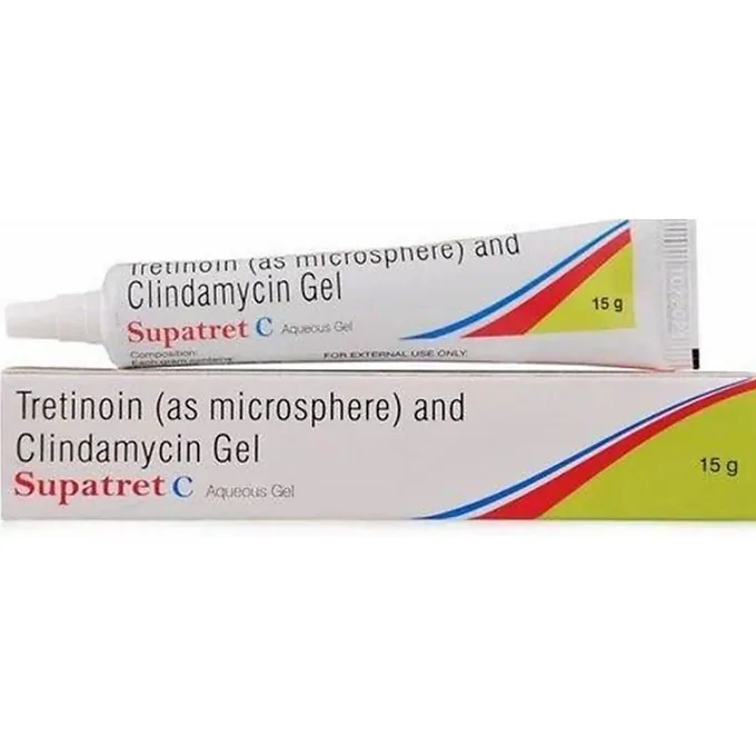 Supatret C Aqueous Gel is a combination of two medicines, used to treat acne, which appears as spots or pimples on your face,