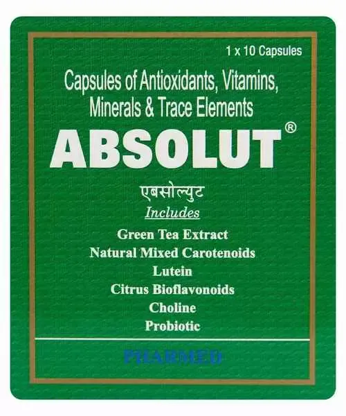 Absolut + Capsule is a combination of green tea extract, mixed carotenoids, lutein, citrus bioflavonoids, choline, and probio