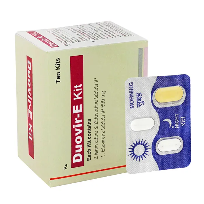 DUOVIR-E KIT 150 MG/300 MG/600 MG is a combination of three antiviral medications