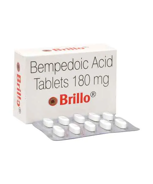 Brillo Tablet (Bempedoic acid) is used to lower cholesterol and reduce the risk of heart disease-RX Supply