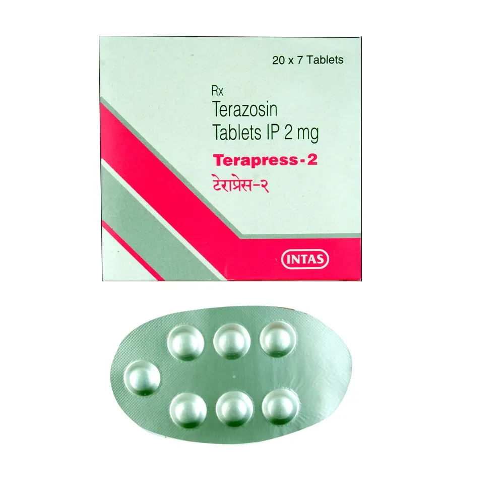 Terapress 2 mg (Terazosin) is used to treat high blood pressure by relaxing blood vessels | RX Supply