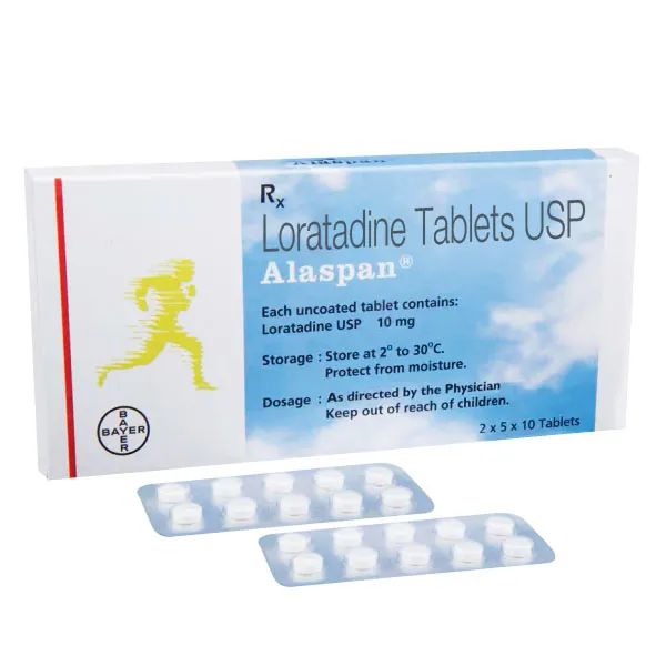 ALASPAN 10MG (LORATADINE) is an antihistamine used to relieve symptoms of allergies, such as itching, sneezing