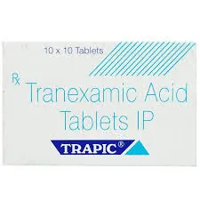 Trapic 500 mg Tablet (Tranexamic Acid 500mg) is a medication containing Tranexamic Acid 500mg-RX Supply