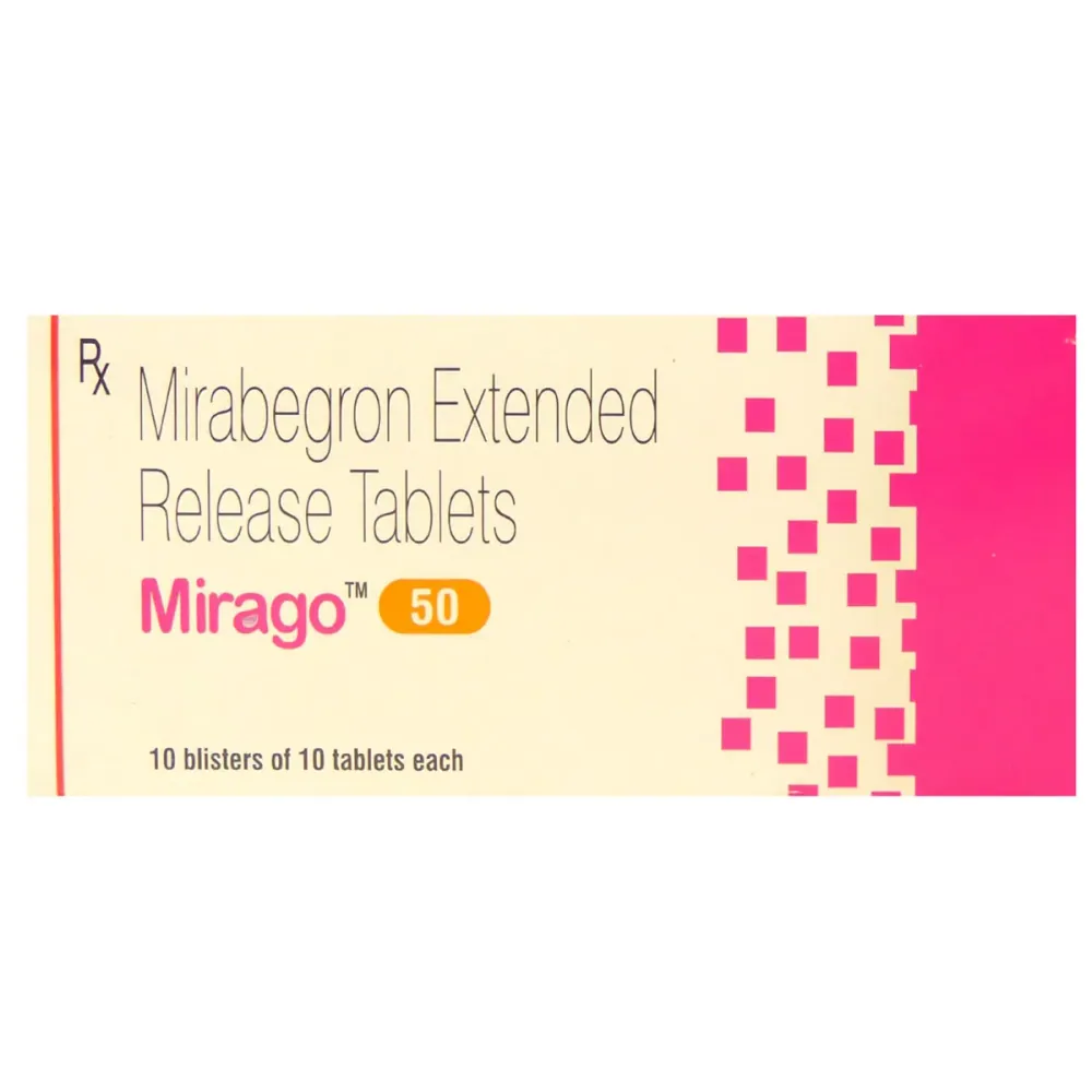 Mirago 50mg Tablet (Mirabegron Extended 50mg) is used to treat symptoms of overactive bladder-RX Supply