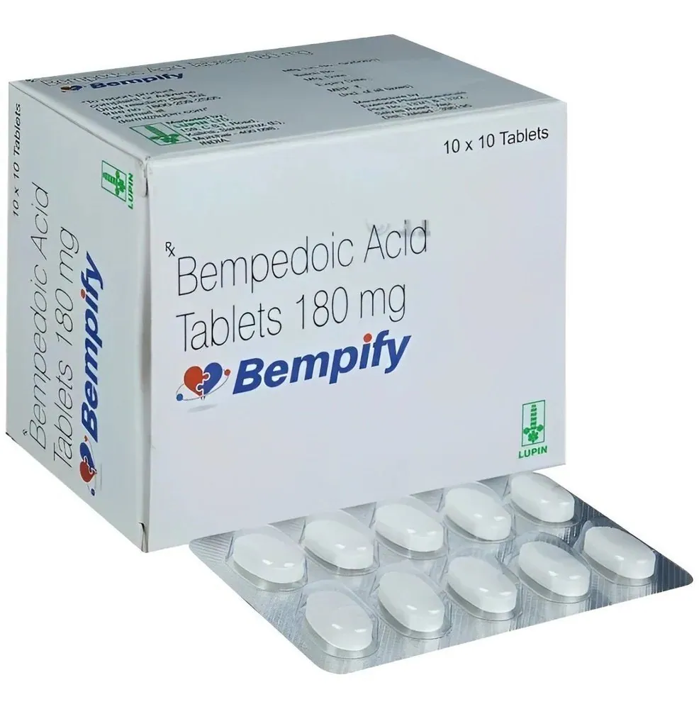 Bempify Tablet (Bempedoic acid) is used to lower cholesterol and reduce the risk of heart-RX Supply