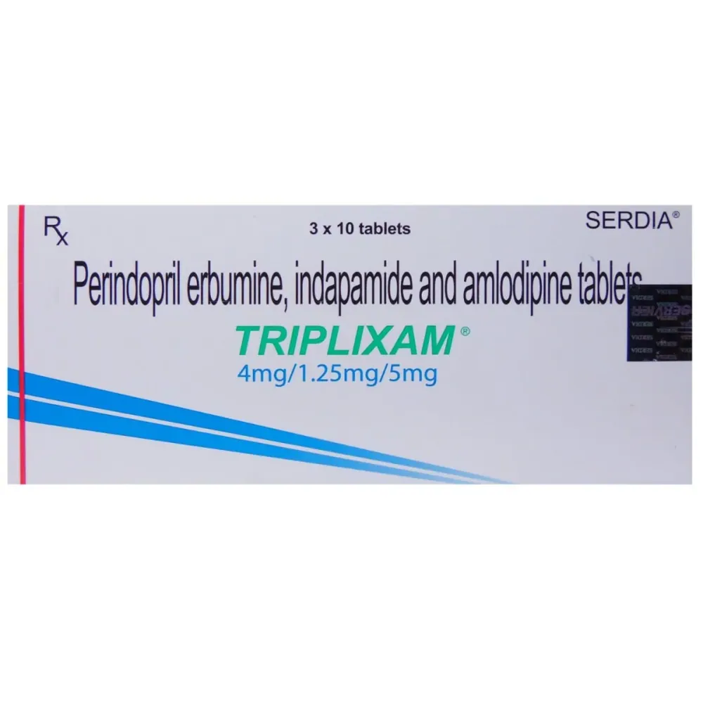 Triplixam Tablet (Perindopril erbumine & Indapamide and Amlodipine) is a combination medicine-RX Supply
