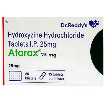 Atarax 25mg Tablet is used to treat anxiety and helps to get relaxed before or after surgery.