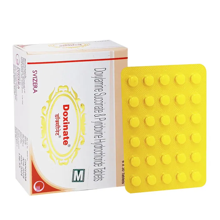 Doxinate (Pyridoxine / Doxylamine) is an over-the-counter medication used to relieve nausea