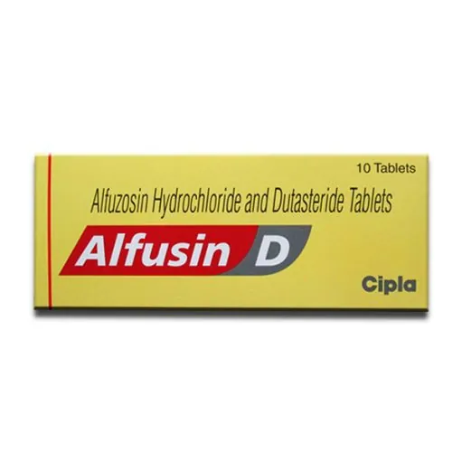Alfusin D Tablet (Alfuzosin 10 / Dutasteride 0.5) is a combination of two medicines that work-RX Supply