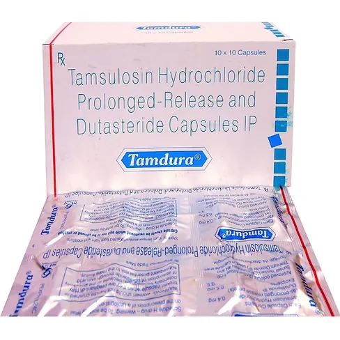 Tamdura Capsule (Tamsulosin 0.4mg/ Dutasteride 0.5mg) are a combination medication containing Tamsulosin and Dutasteride
