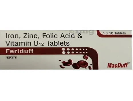 Feriduff Tablet is a health supplement that helps maintain iron levels in the body and aids in the formation of haemoglobin a