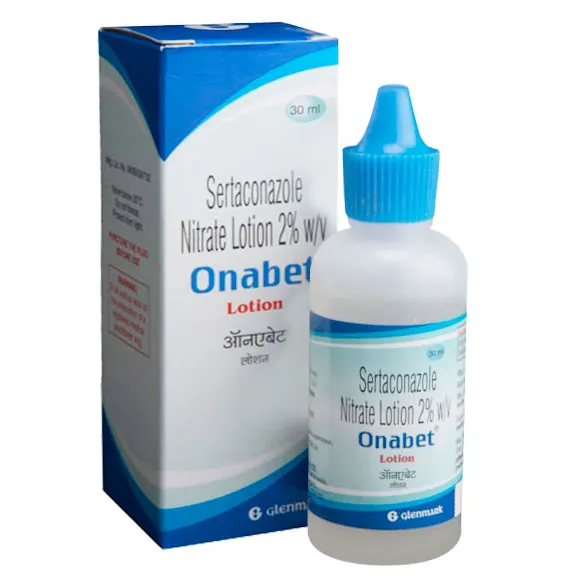 ONABET 2% LOTION (SERTACONAZOLE) is a topical antifungal medication used to treat various skin infections