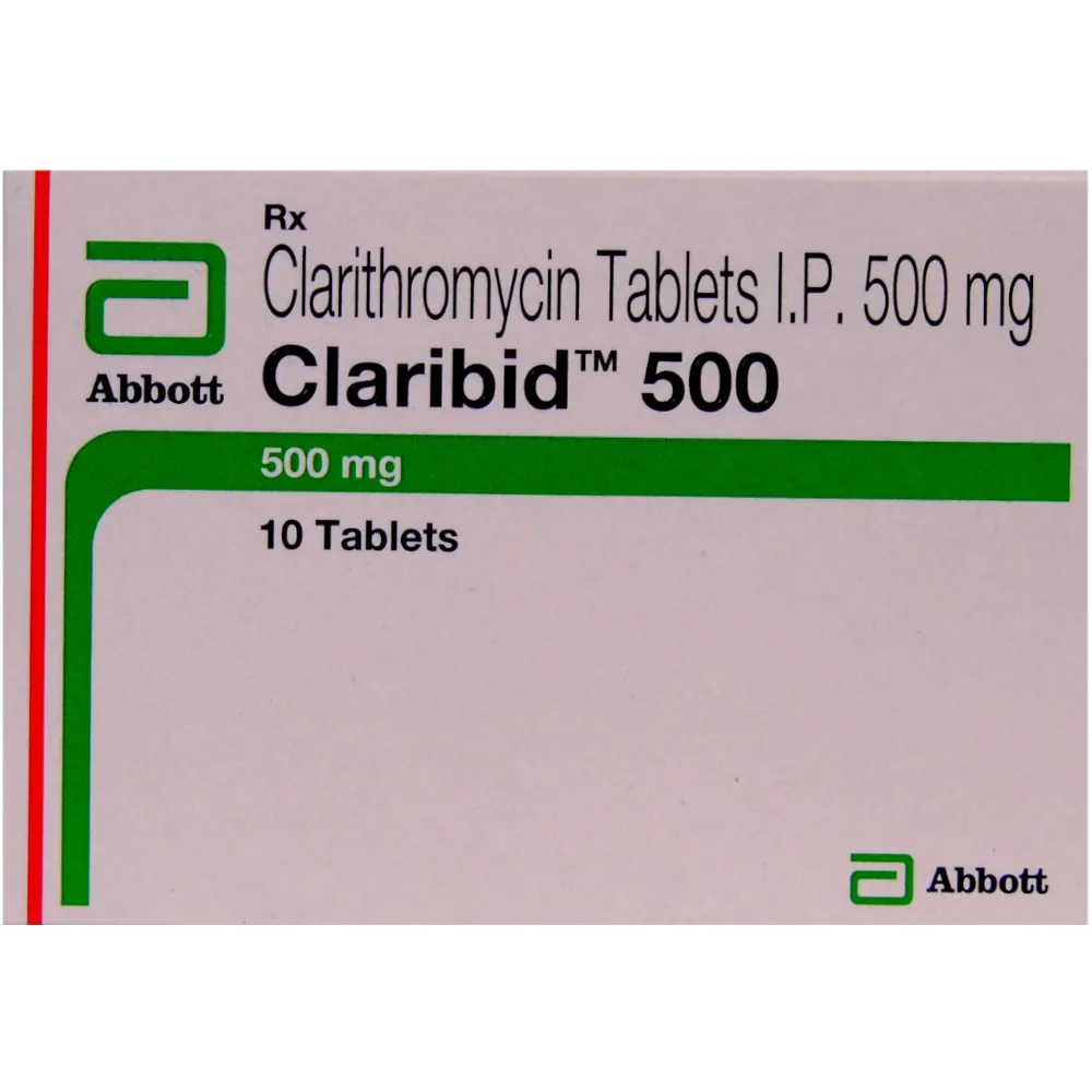 Claribid 500mg Tablet (Clarithromycin) is an antibiotic used to treat various types of infections.-RX Supply