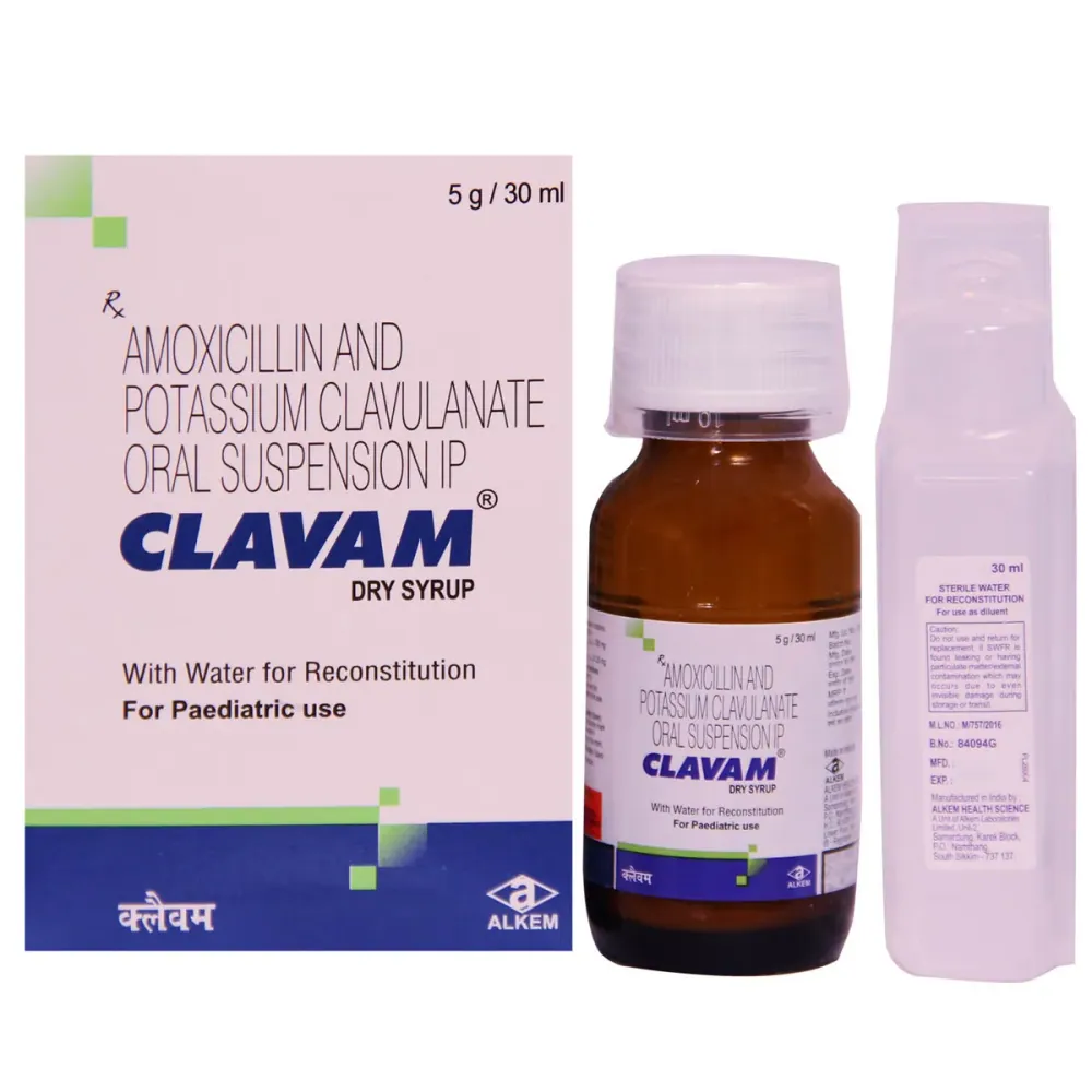 Clavam Syrup (Amoxicillin/Clavulanic Acid) is an antibiotic medicine that helps treat bacterial | RX Supply