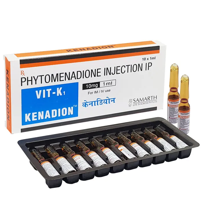 KENADION INJECTION (PHYTOMENADIONE) is a prescription drug used to treat or prevent low levels of vitamin K in the body.