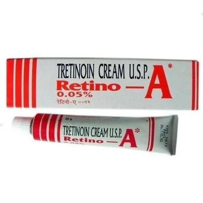 Retino-A 0.05% Cream is a form of vitamin A that is used to treat acne which appears as spots or pimples on your face, chest,