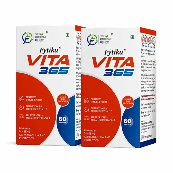 Fytika VITA 365 Tablet is a dietary supplement formulated with antioxidants, vitamins, minerals